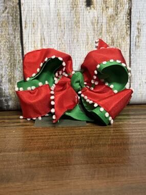 Christmas Hair Bow Red And Green